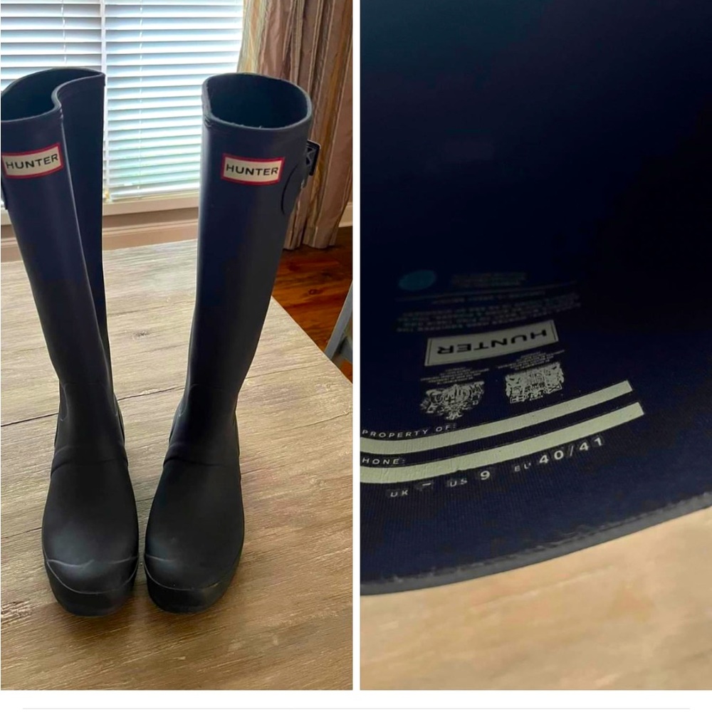 Gray Hunter rain boots